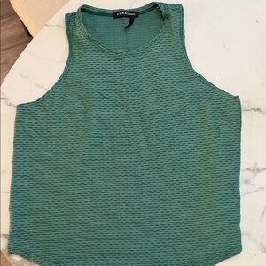 Koral Green Textured Tank Top